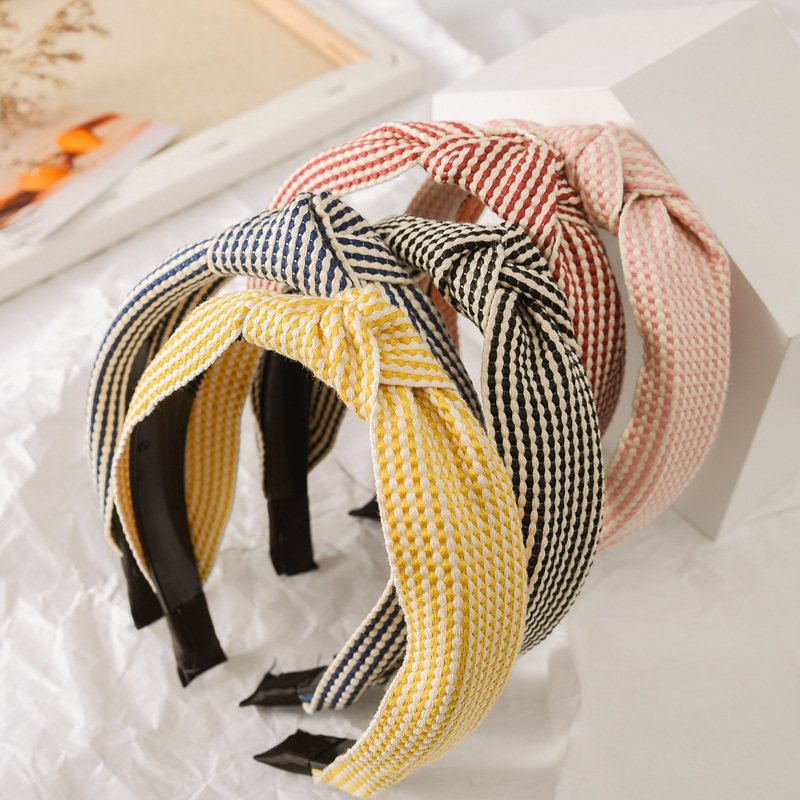Diadema a cuadros de borde anc - Headband Summer Knit reseña y precio