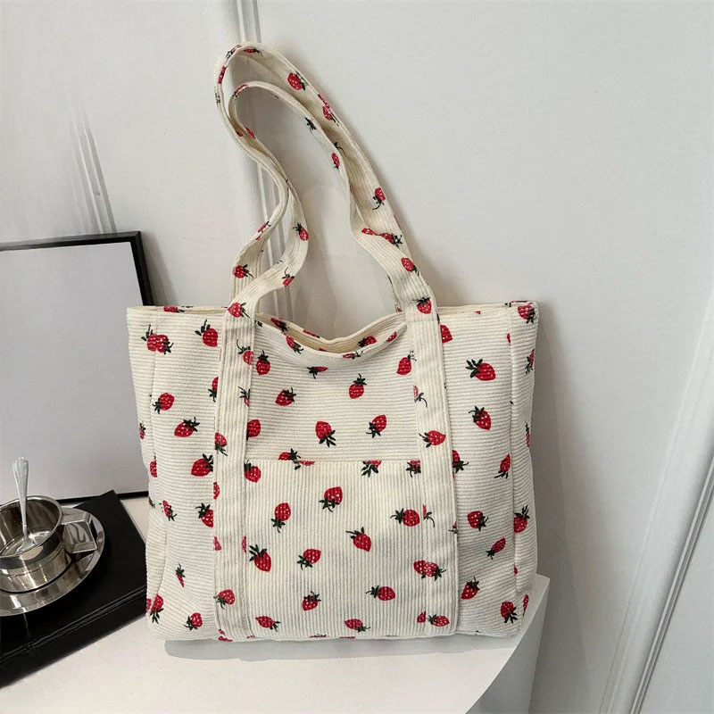 Bolso de mano de pana de gran  - Tote Bag Beach reseña y precio