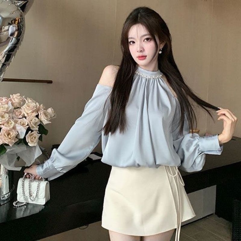 Blusas de manga larga con cuel - Blouse Off Shoulder reseña y precio