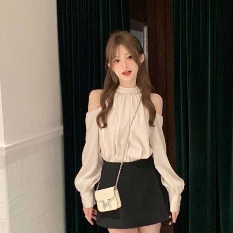 Blusas de manga larga con cuel - Blouse Off Shoulder reseña y precio